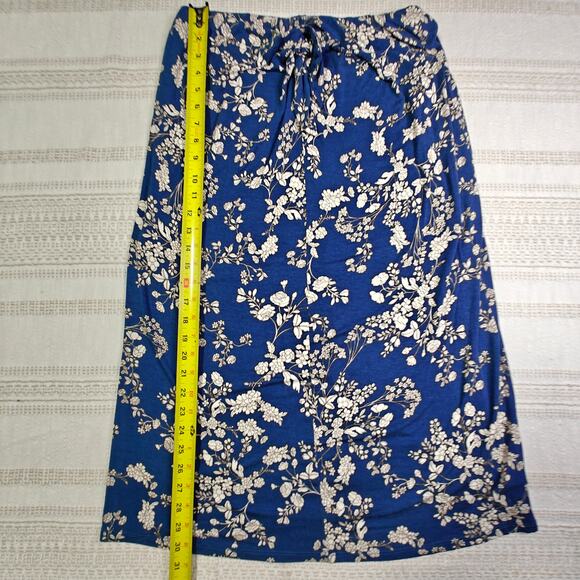 Bobeau Strapless Dark Blue Floral Comfy Dress Size M - Picture 4 of 6